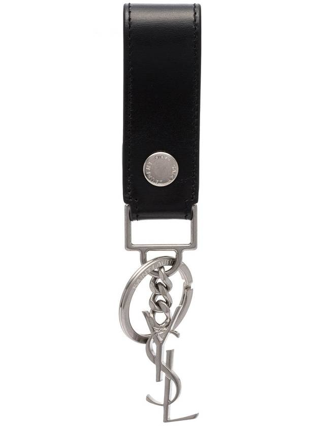 YSL Saint Laurent Luxury Trending Key Holder Handbag Leather Monogram Black Key Chain 0Sx0E 1000 1