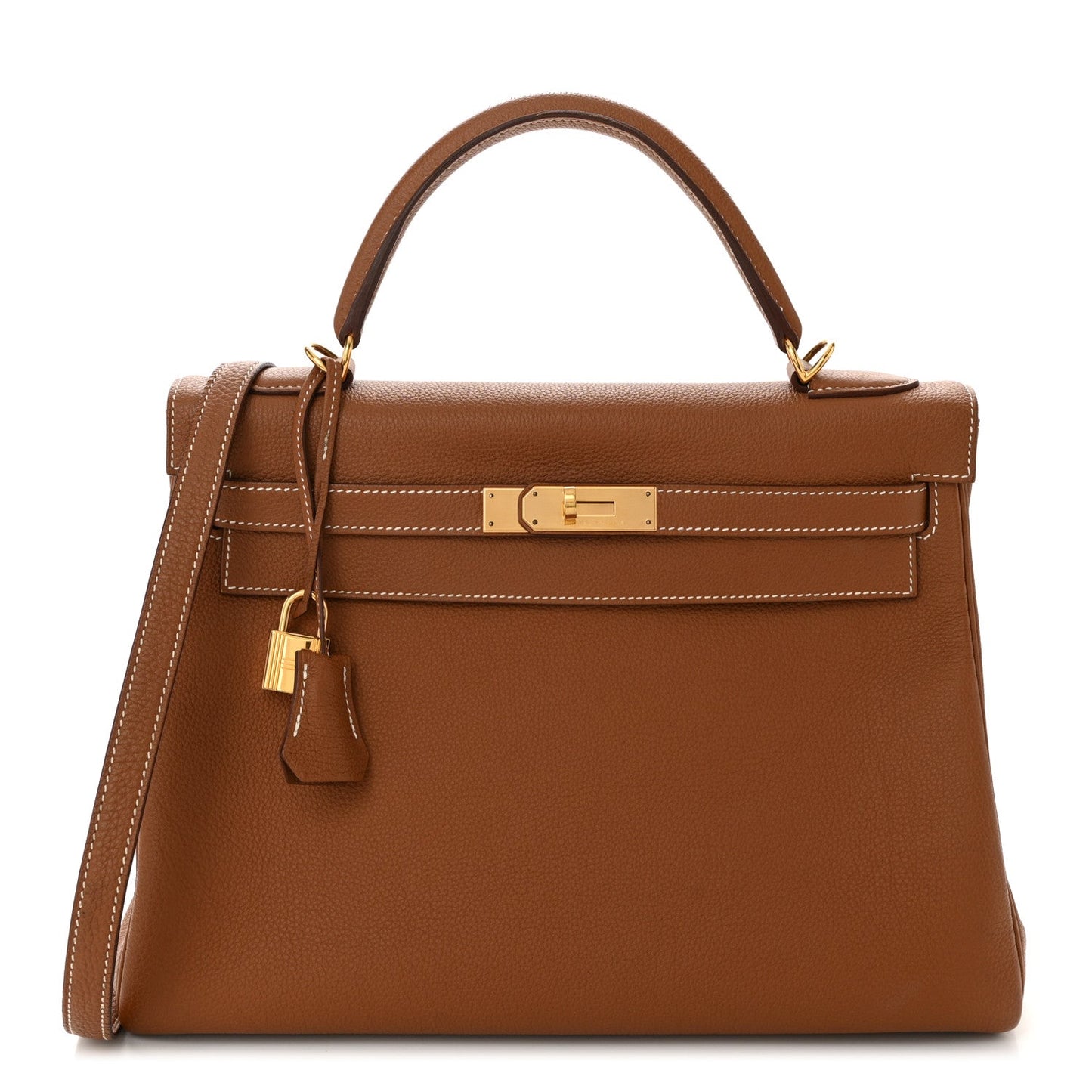Hermes Togo Kelly Retourne Handbag Gold Travel Bag 32 Gold 1757525