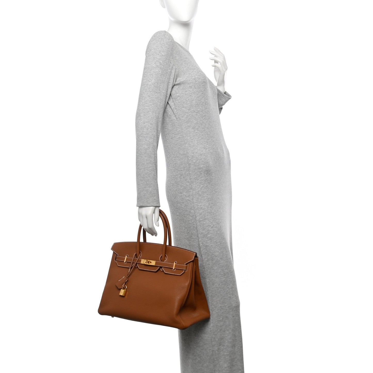Hermes Togo Birkin Handbag Gold Travel Bag 35 Gold 1762216