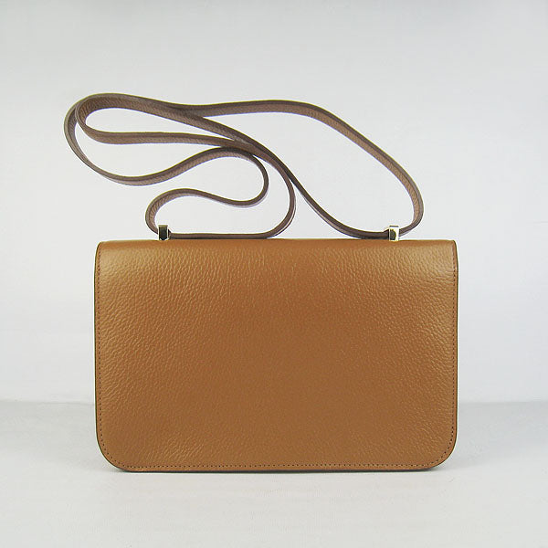 Hermes Luxury Calf Message Bag H Light Coffee Leather Gold Travel Bag