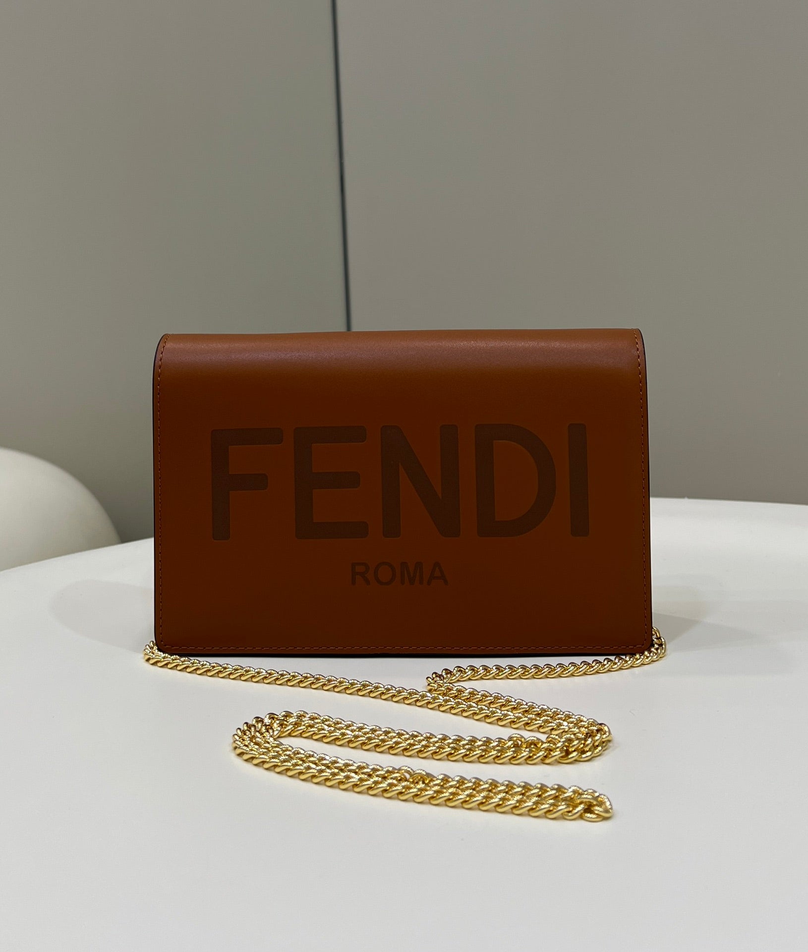 Top QualityTop Quality Wallet On Brown Mini Chain Crossbody Bag