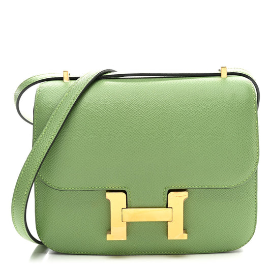 Hermes Epsom Constance Vert Criquet Handbag Travel Bag