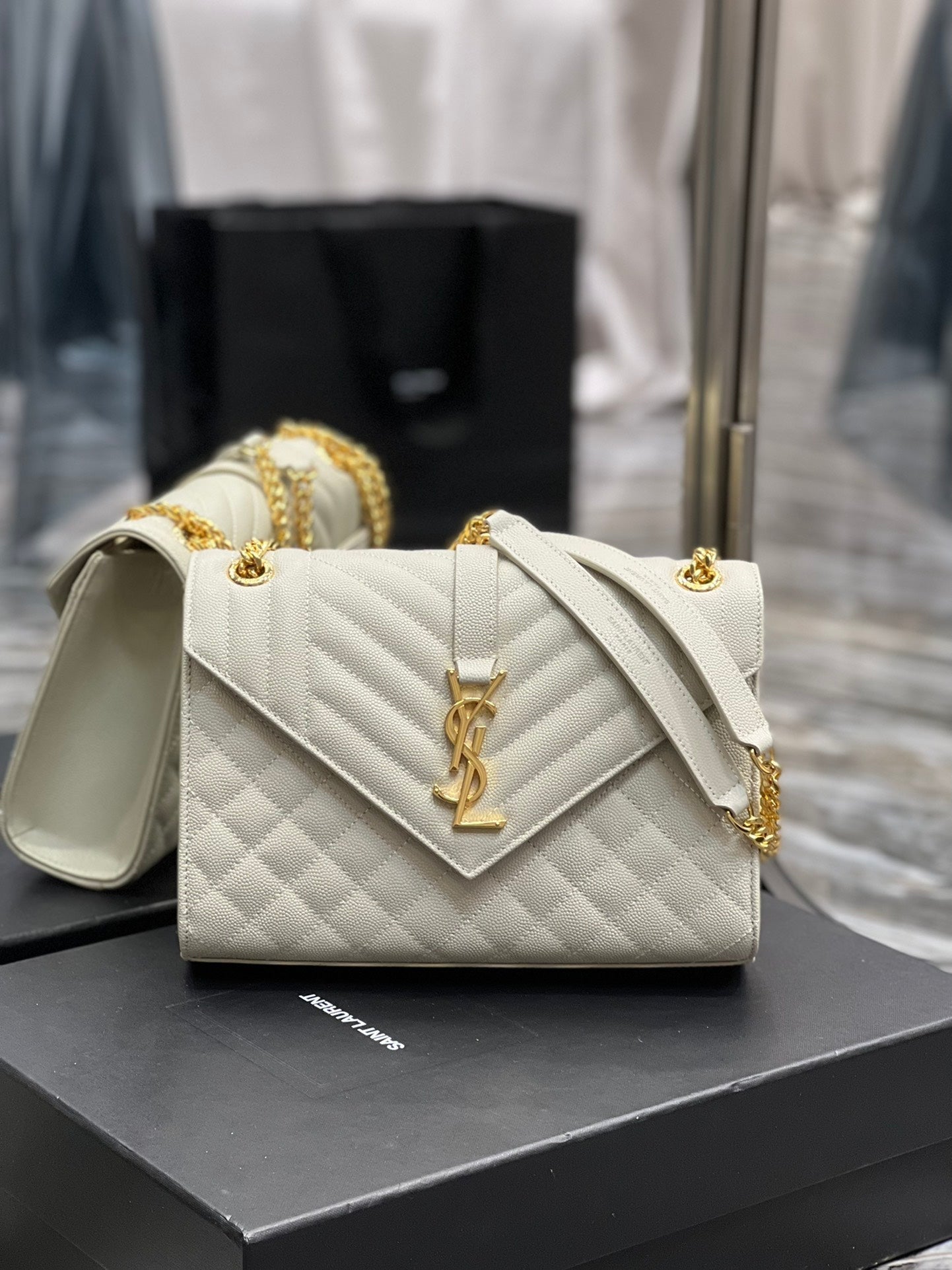 YSL Saint Laurent YSL Top Quality Envelope Metop Qualityum Bag White Chain Travel Bag