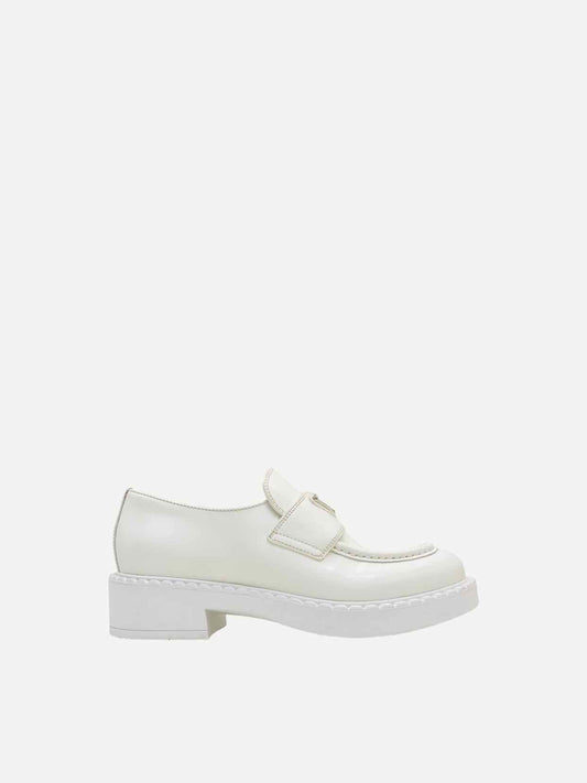 Prada Slip On Leather Patent White Shoes