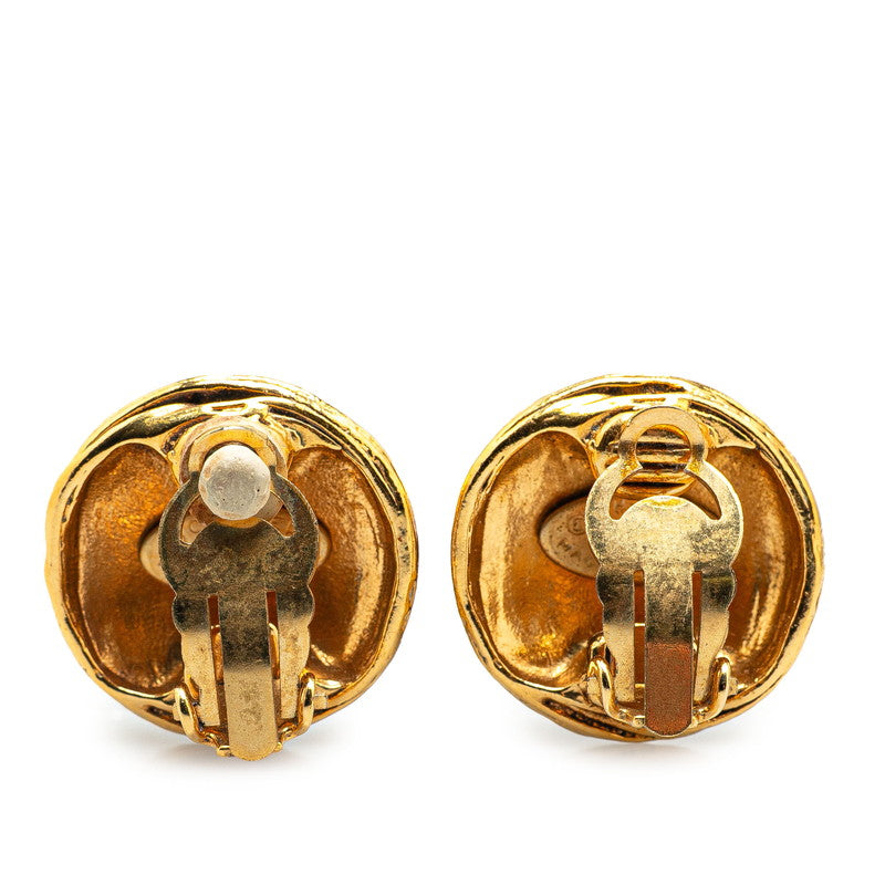 Gold Plated Coco Mark Earrings Jewelry Clip
