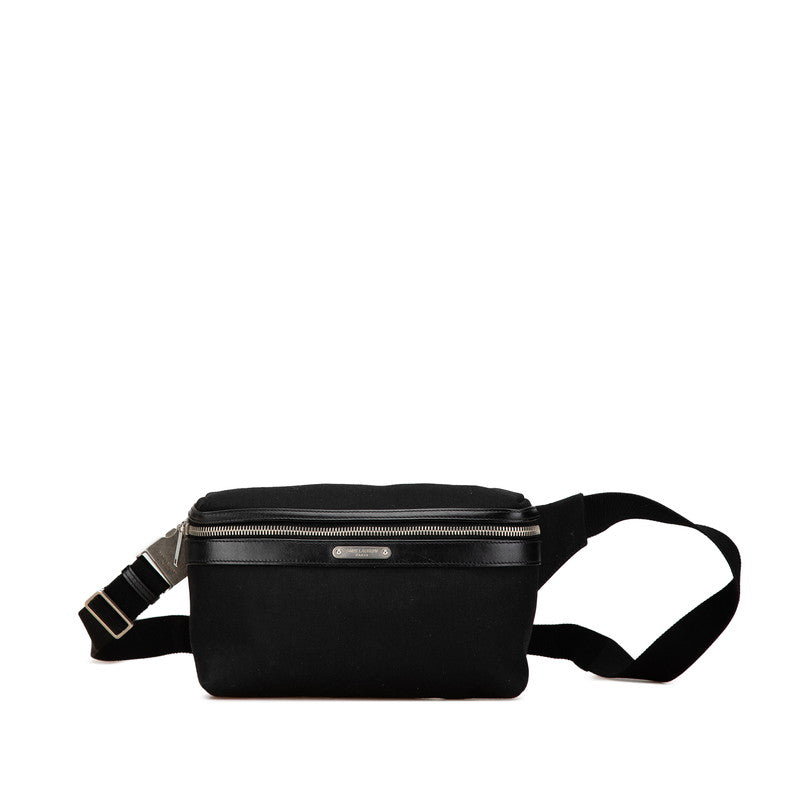 YSL Saint Laurent City Waist Bag Leather Canvas Travel Bag