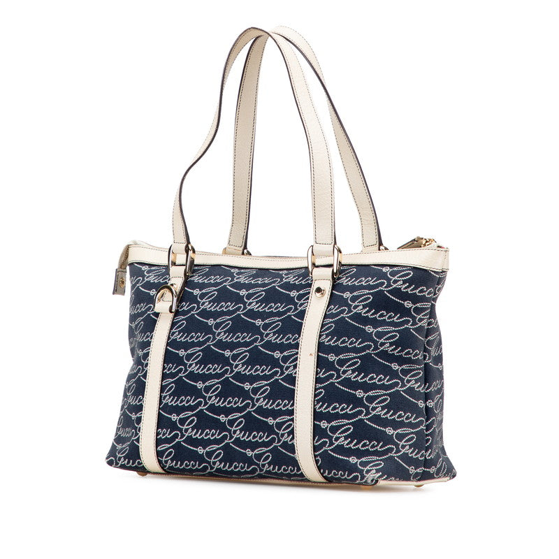 Gucci Abbey Tote Bag Leather Canvas Tote Bag