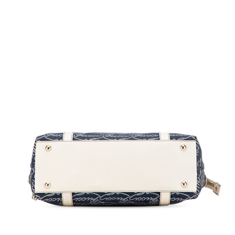 Gucci Abbey Tote Bag Leather Canvas Tote Bag