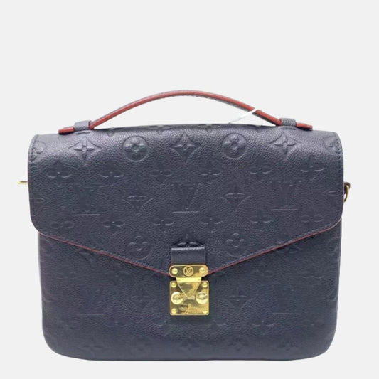Louis Vuitton Pochette Métis Navy Monogram Empreinte Leather Metis Clutch Bag