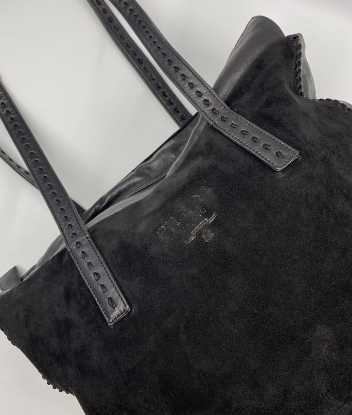 Prada And Tote Leather Suede Tote Bag