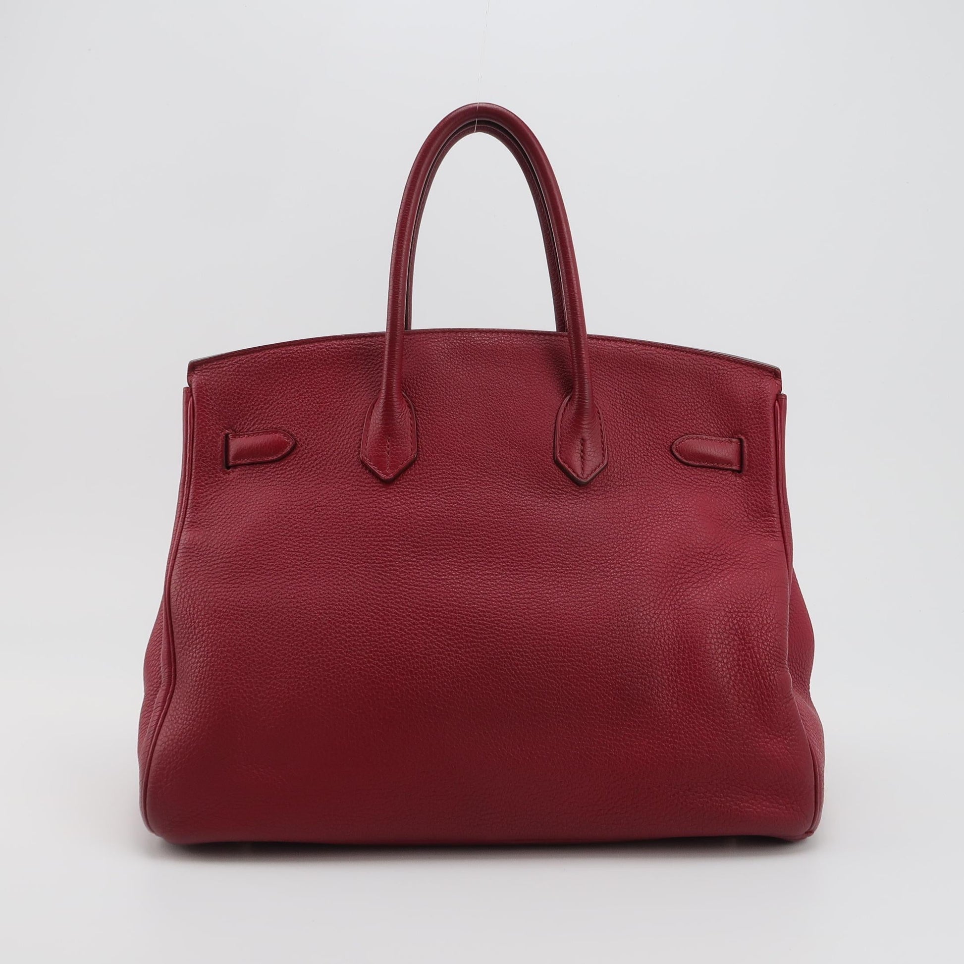 Hermes Birkin B Rubis Togo Calfskin Tone Palladium Leather Silver Travel Bag