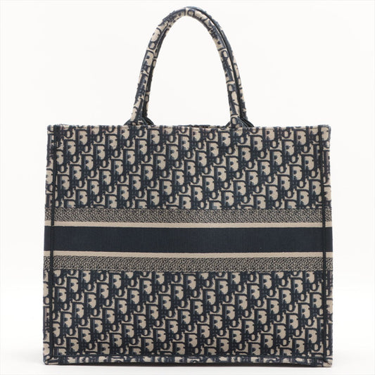 Dior Christian Oblique Book Tote Bag Navy Large
