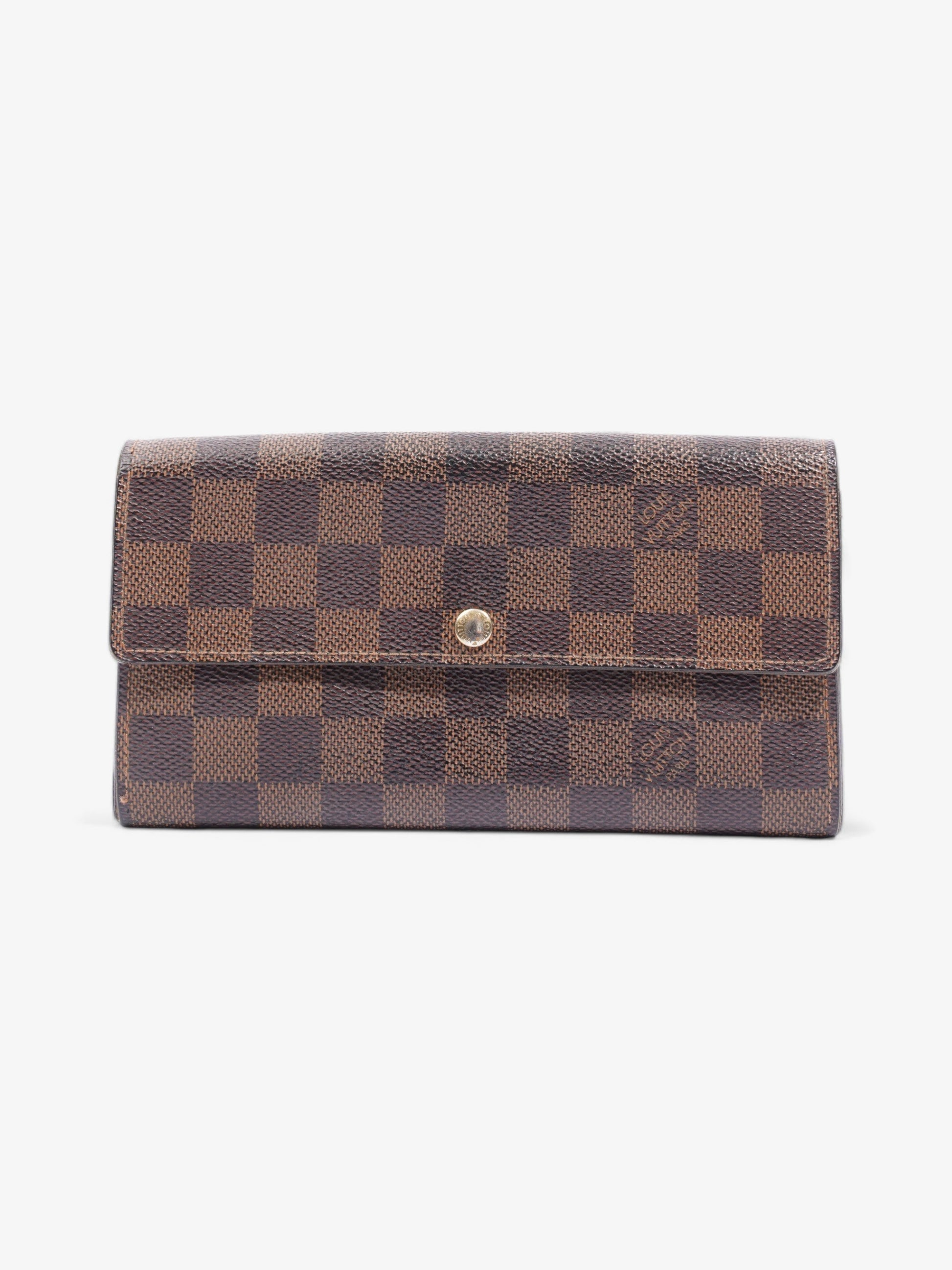 Louis Vuitton Portefeuille Sarah Ebene Coated Canvas Damier Wallet Case