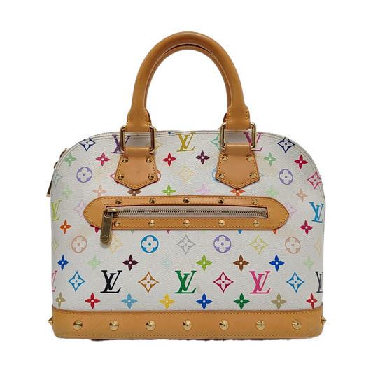 Louis Vuitton x Takashi Murakami Alma Multicolor White Handbag