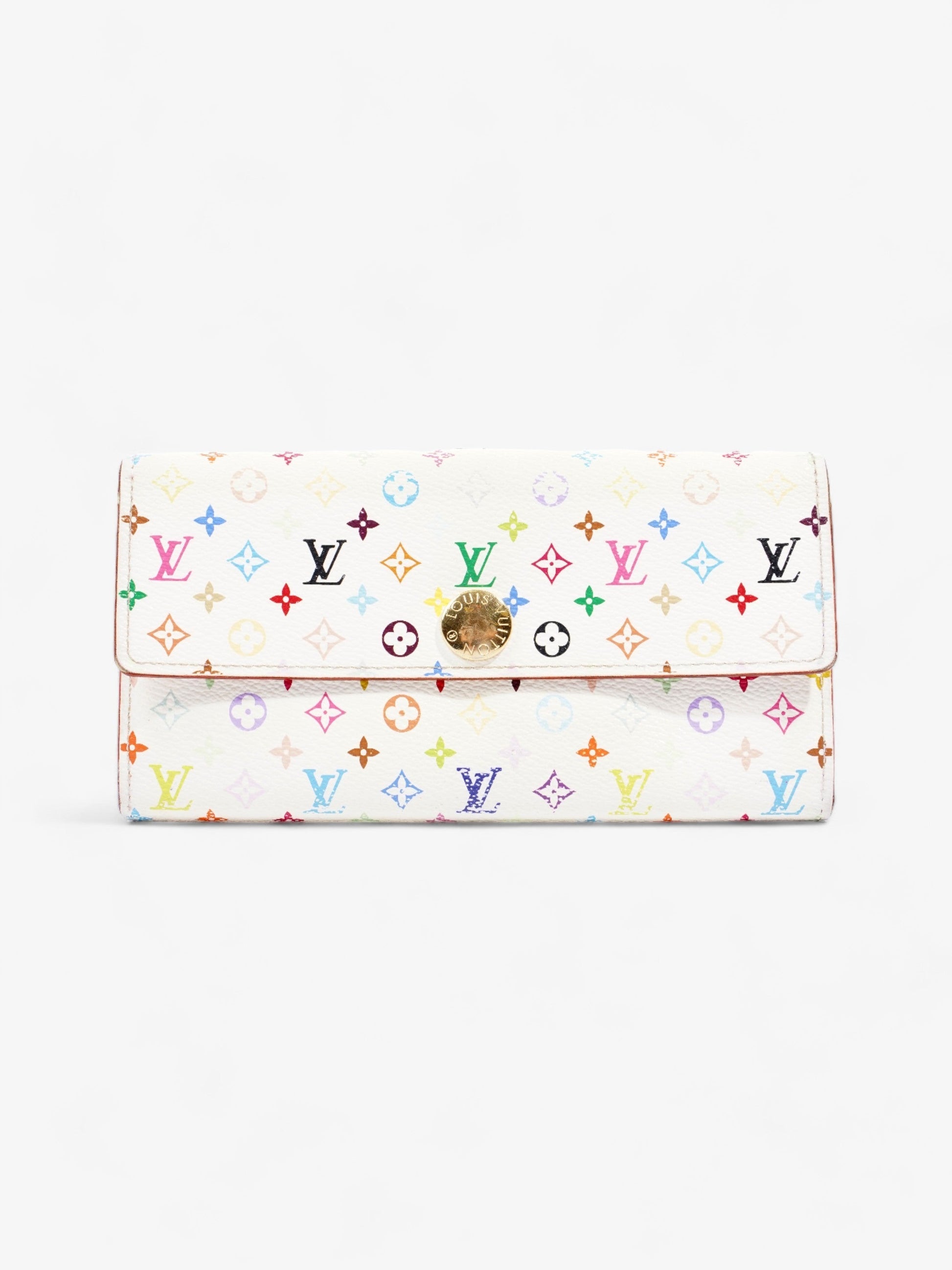 Louis Vuitton Sarah Coated Multicolour White Canvas Coated Canvas Wallet Case Coated Canvas