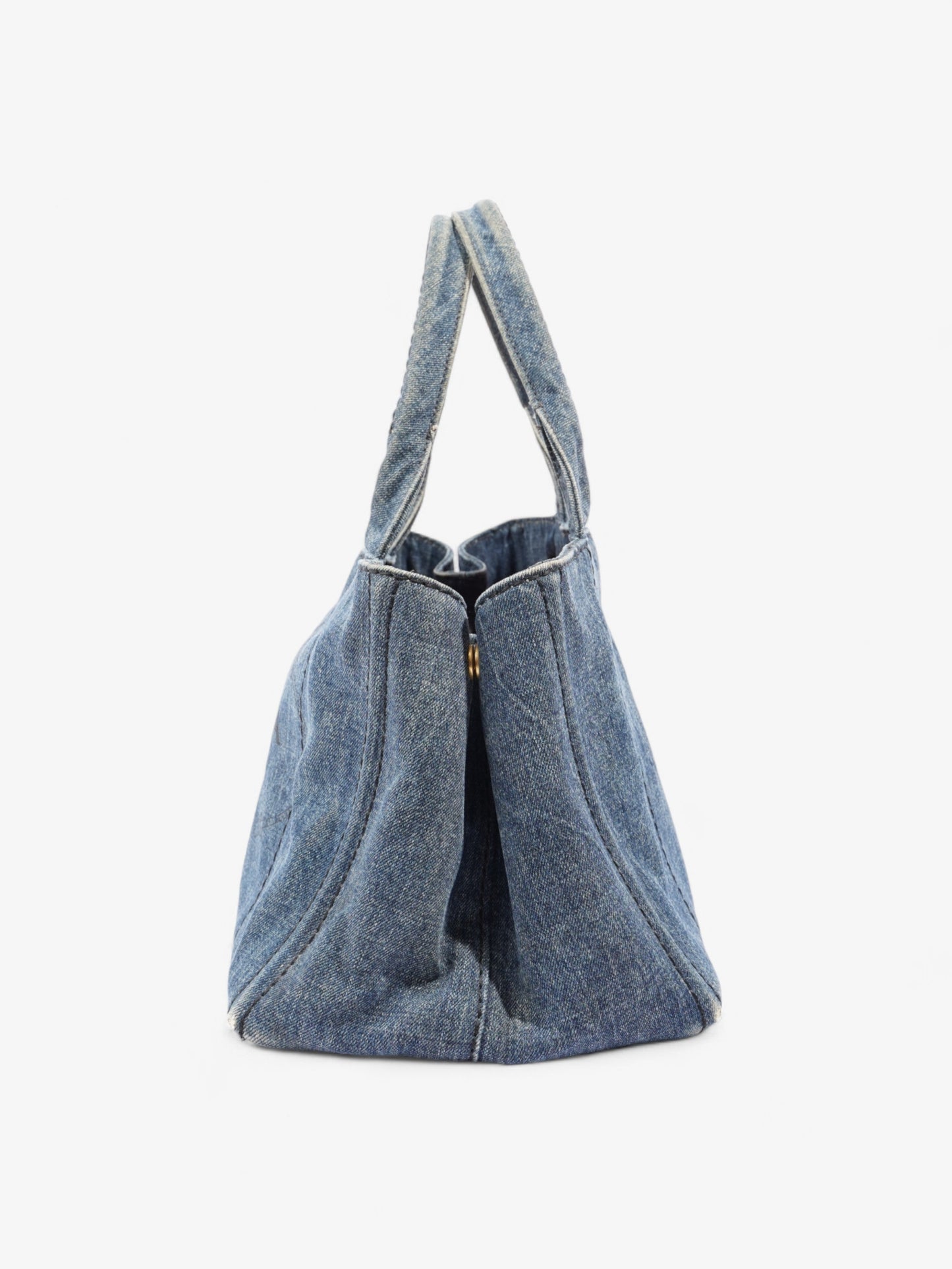 Prada Canapa Shoulder Bag Denim Blue