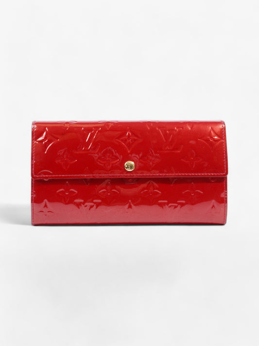 Louis Vuitton Sarah Red Leather Vernis Wallet Case