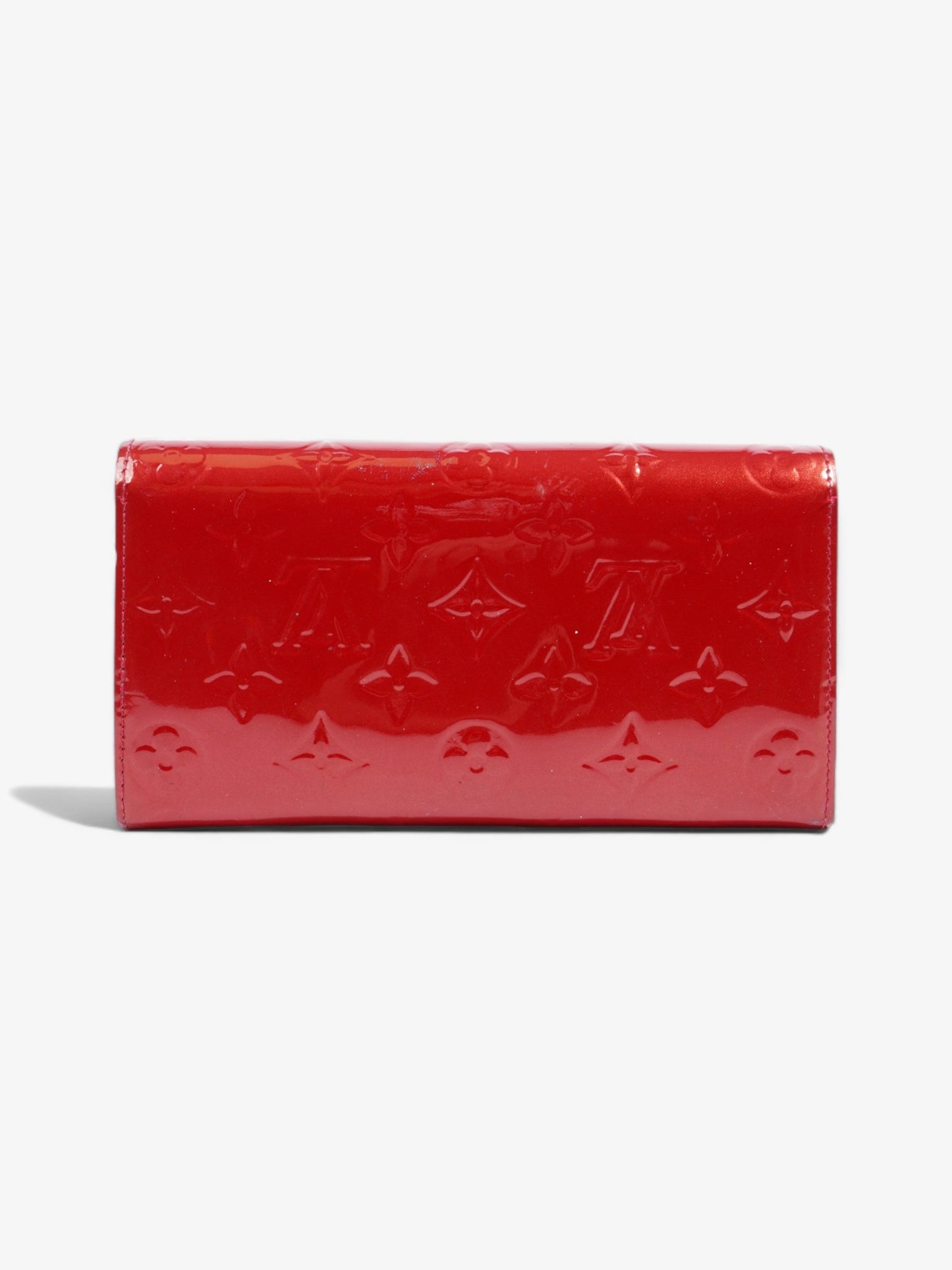 Louis Vuitton Sarah Red Leather Vernis Wallet Case