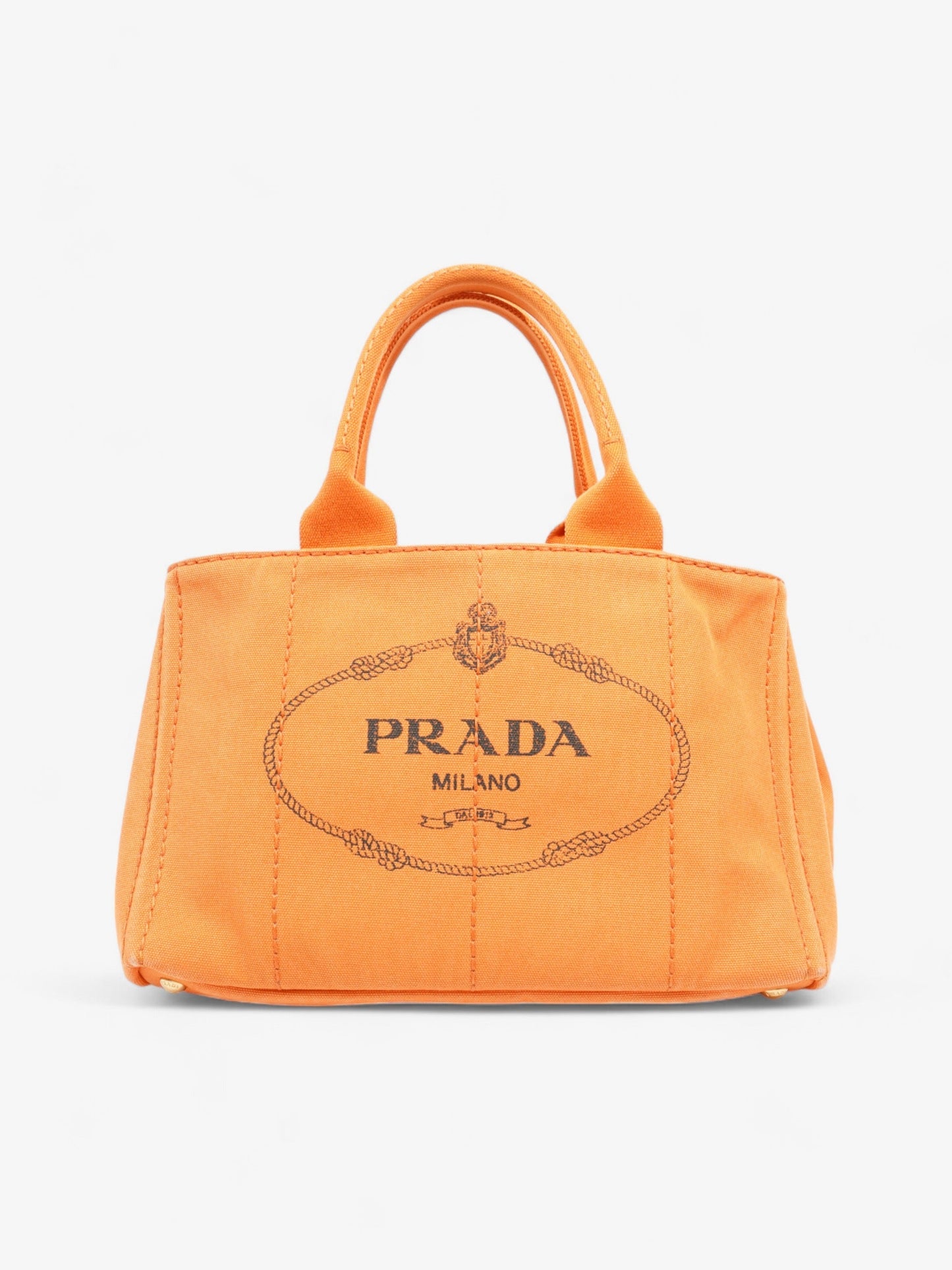 Prada Canapa Tote Canvas Orange Medium Tote Bag