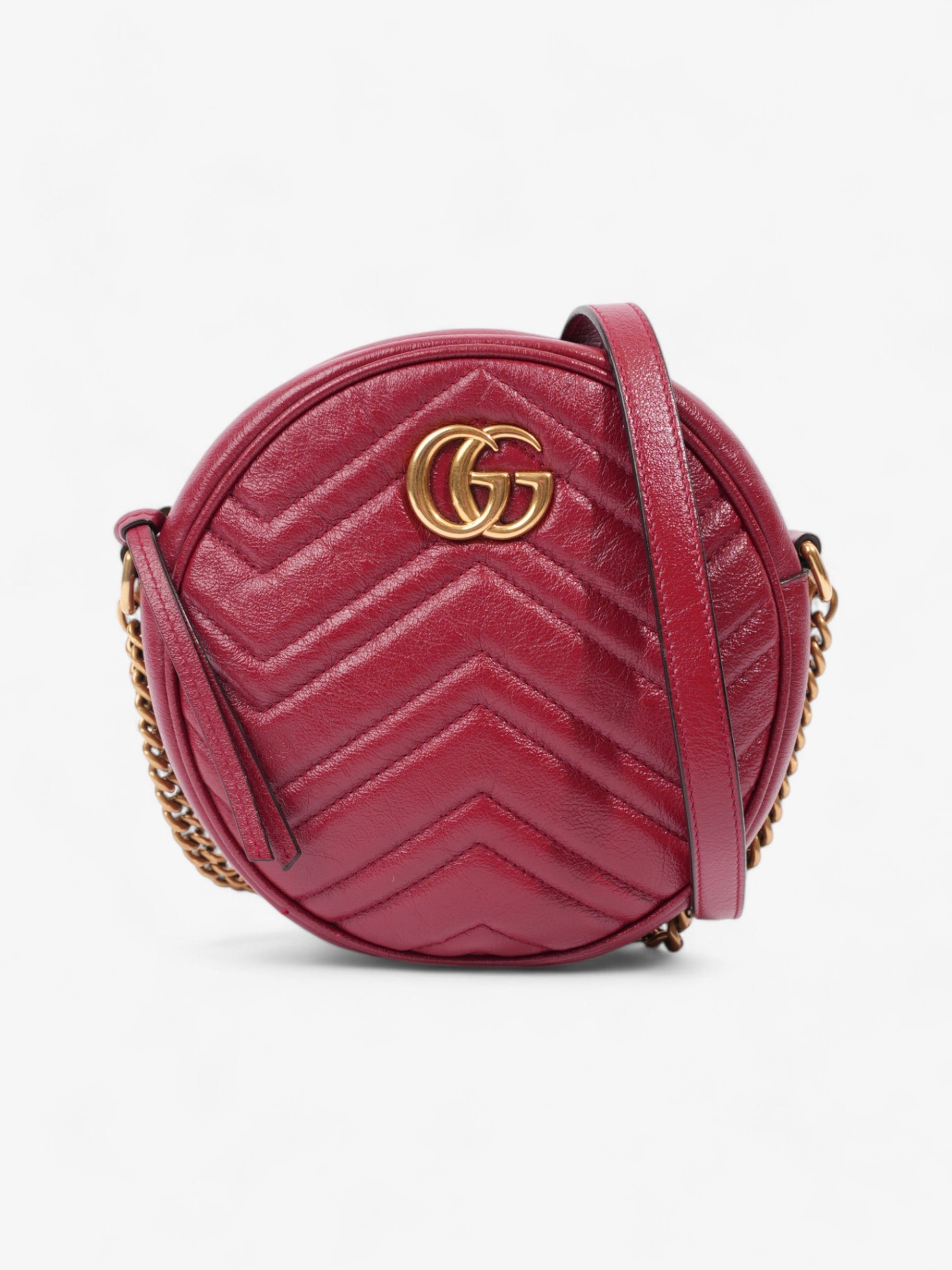 Gucci Marmont Round Bag Leather Matelasse Shoulder Bag Matelasse Leather