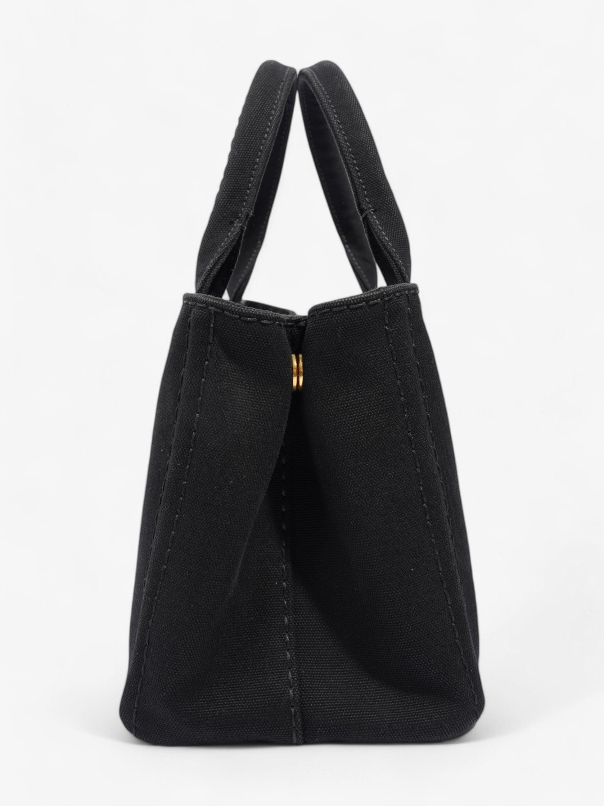 Prada Canapa Way Handbag Cotton Black Travel Bag