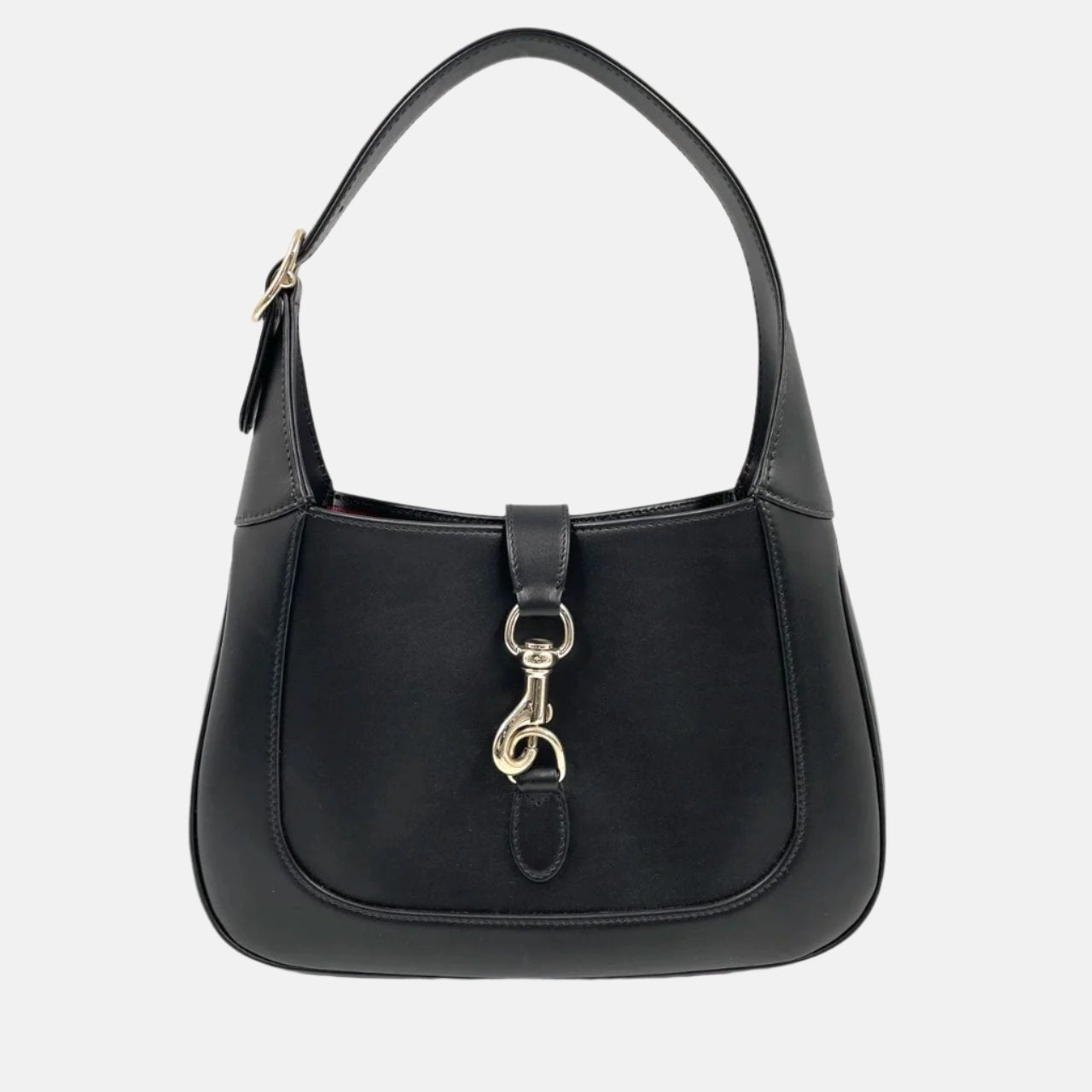 Gucci Jackie Clasp S24 Leather Black Small Shoulder Bag S24 1
