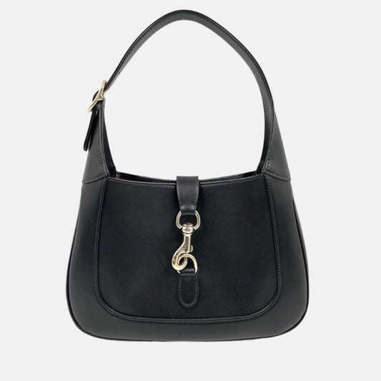 Gucci Jackie Clasp S24 Leather Black Small Shoulder Bag S24 1