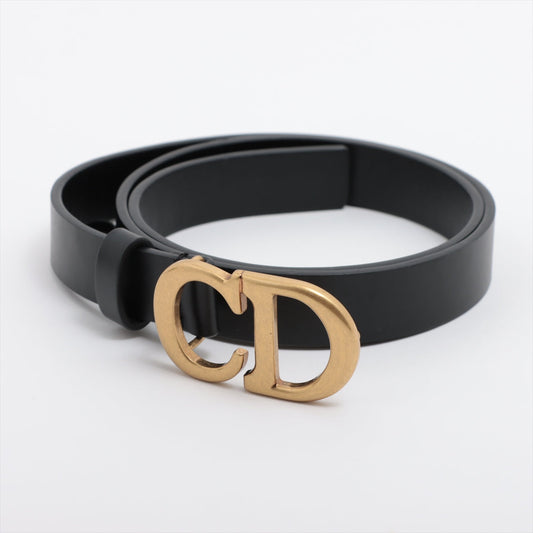 Dior Handbag Christian Saddle Reversible Belt Leather Black