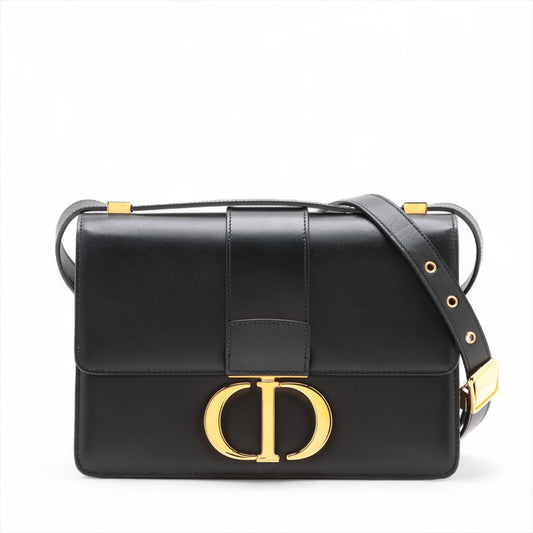 Dior Handbag Christian Montaigne 30 Leather Black