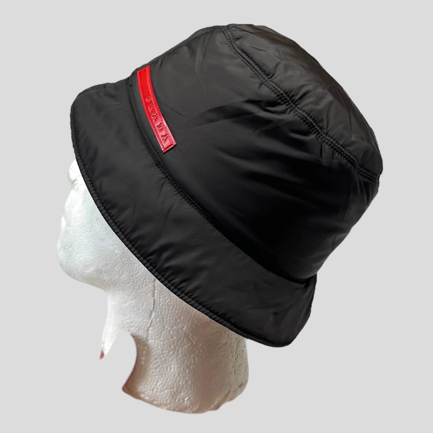 Prada Bag Sport Padded Tab Hat - M L Nylon Red Bucket Bucket Bag