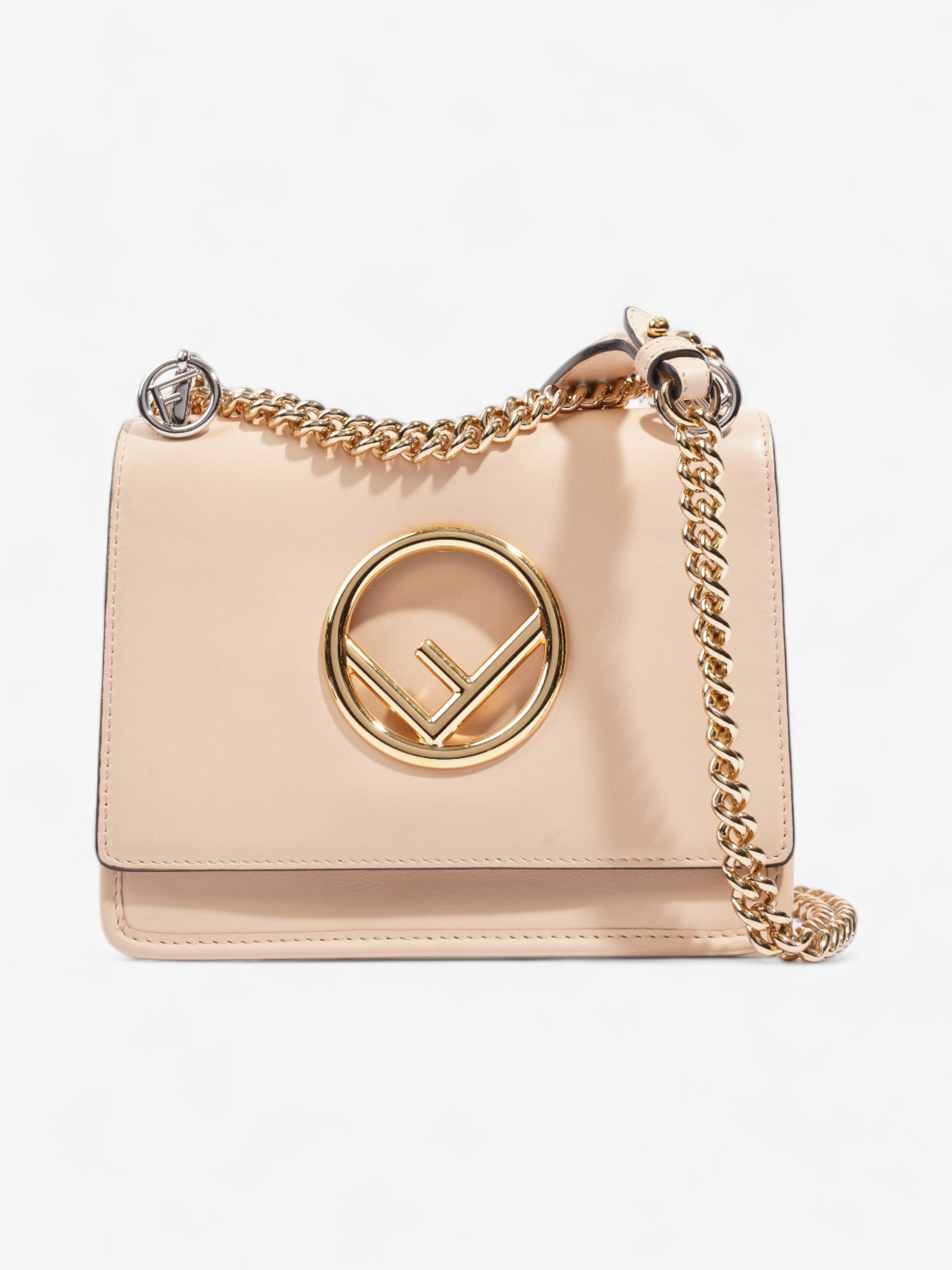 Fendi Kan Shoulder Bag Leather Beige