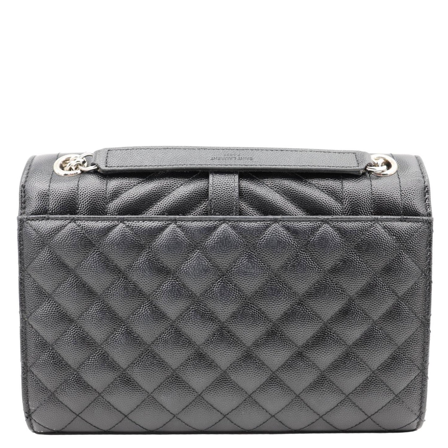 YSL Saint Laurent Yves Envelope Mix Shoulder Bag Leather Matelasse Black