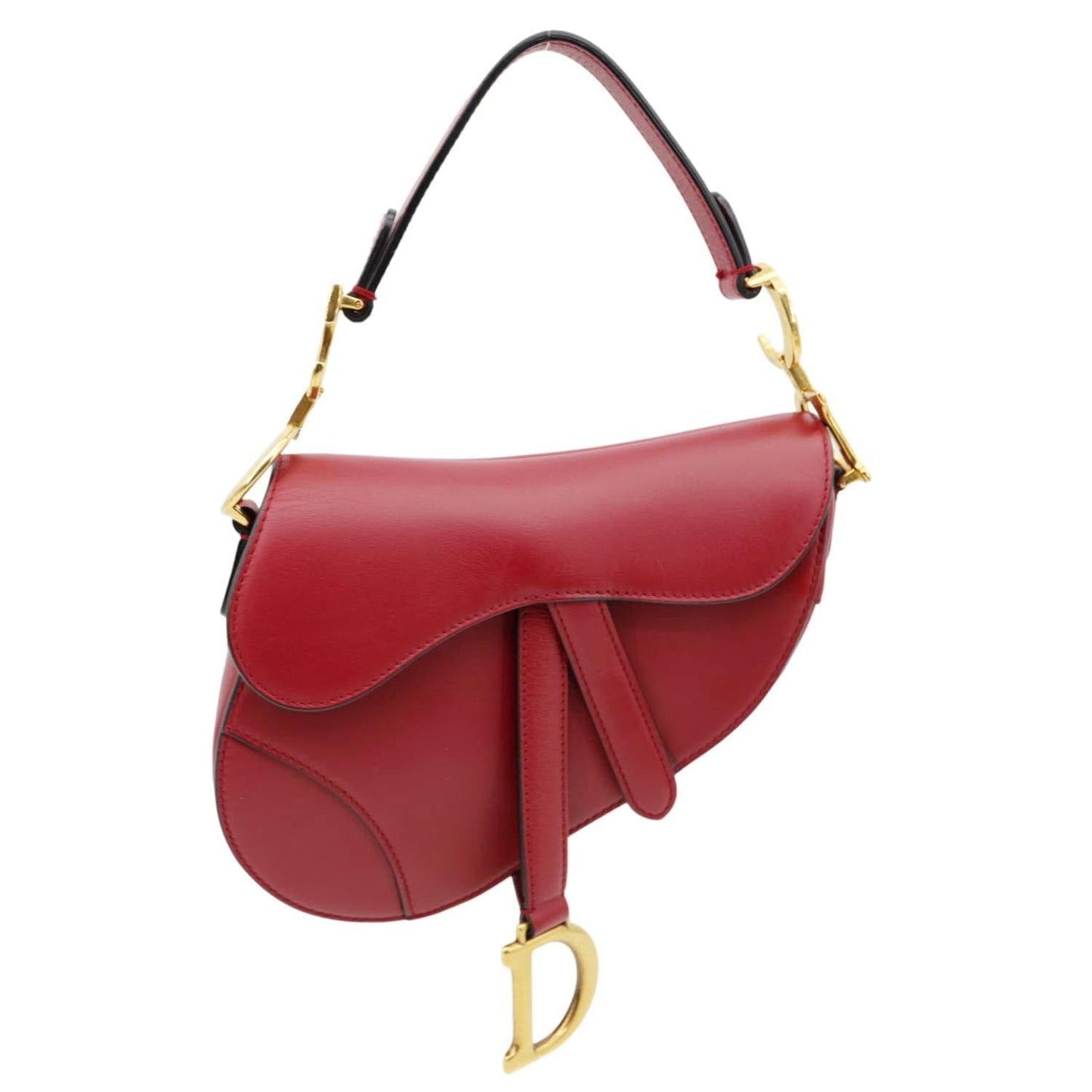 Dior Saddle Smooth Shoulder Bag Maroon Leather