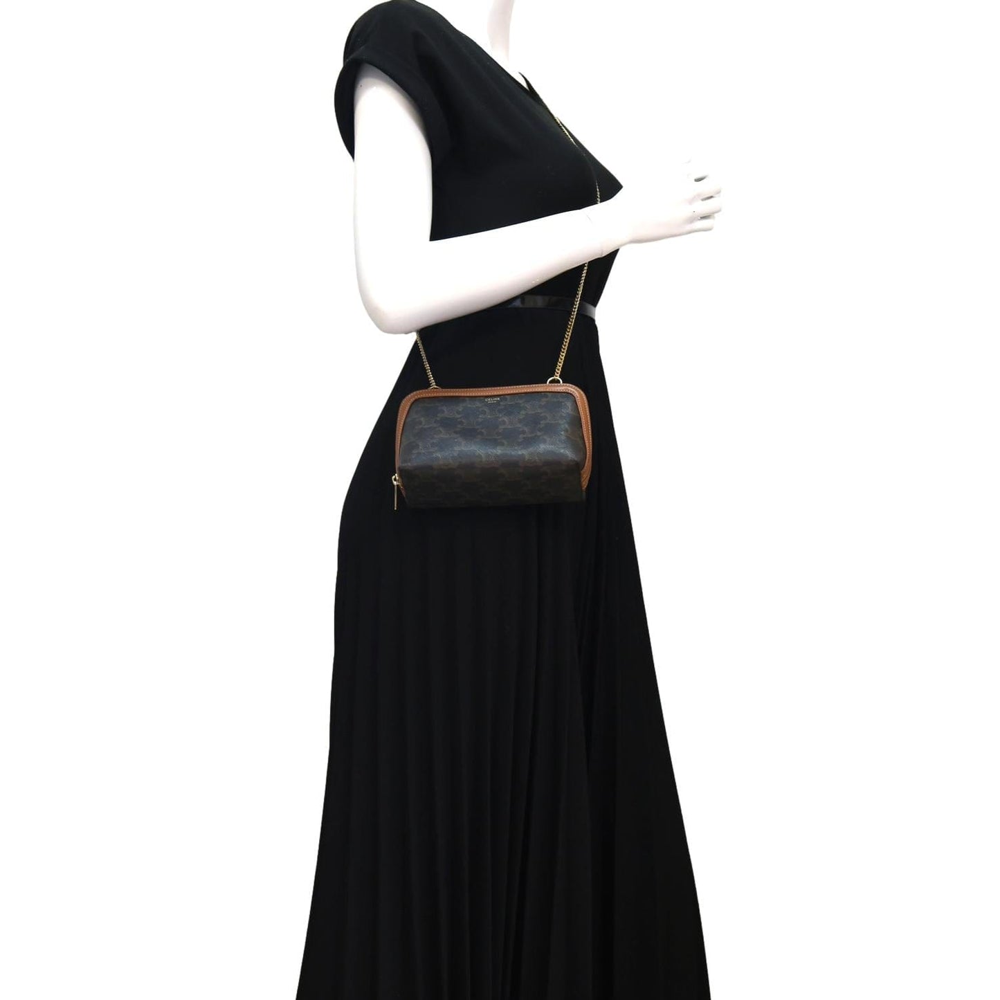 Triomphe Clutch On Handbag Canvas Brown Clutch Bag