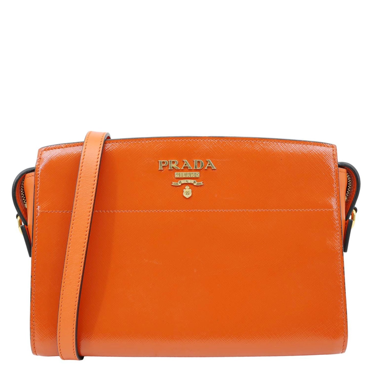Crossbody Bag Esplanade Vernice Leather Saffiano Orange Shoulder Bag