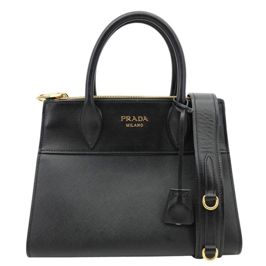 Prada Tote Bag Paradigme Tote Shoulder Bag Leather Saffiano Black