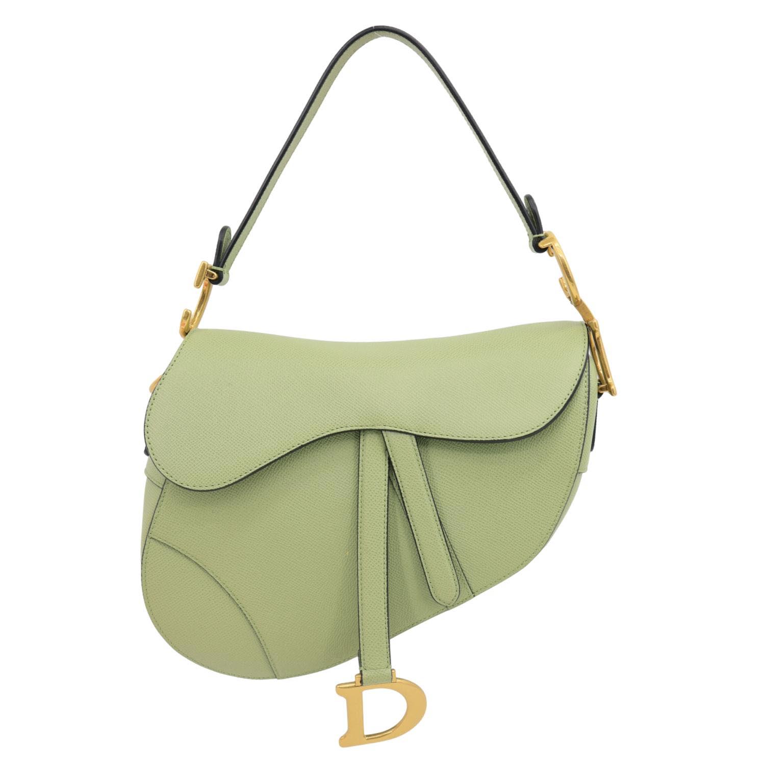 Dior Saddle Grained Calfskin Shoulder Bag Leather Green