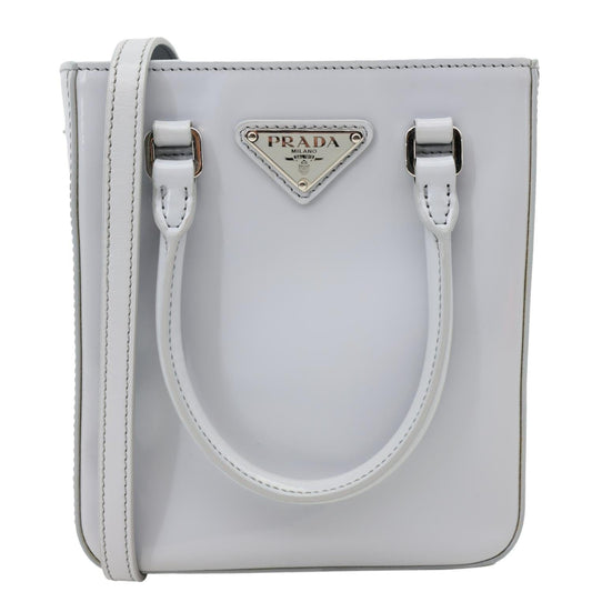 Prada Tote Bag Spazzolato Grey Leather Gray Mini