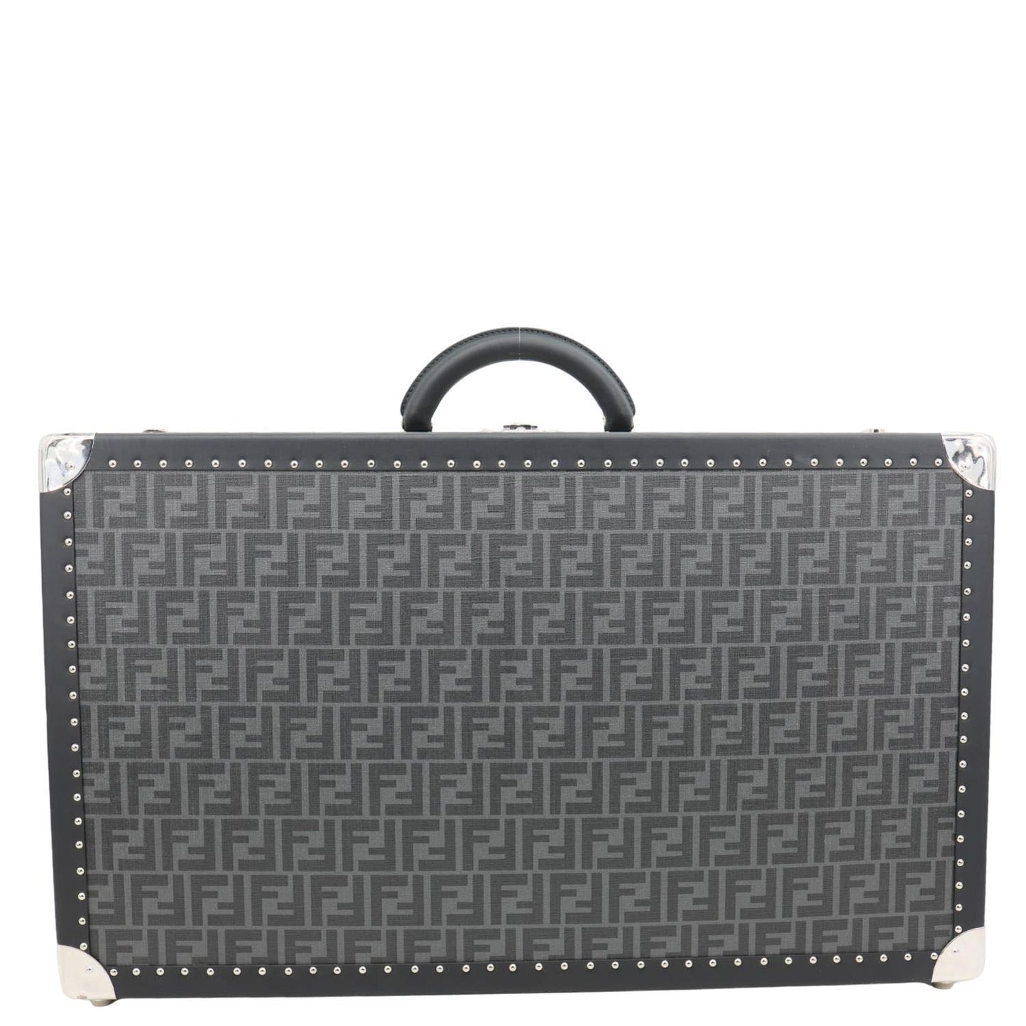 Fendi Ff Zucca Rigid Suitcase Grey Handbag Canvas Gray Large Travel Bag