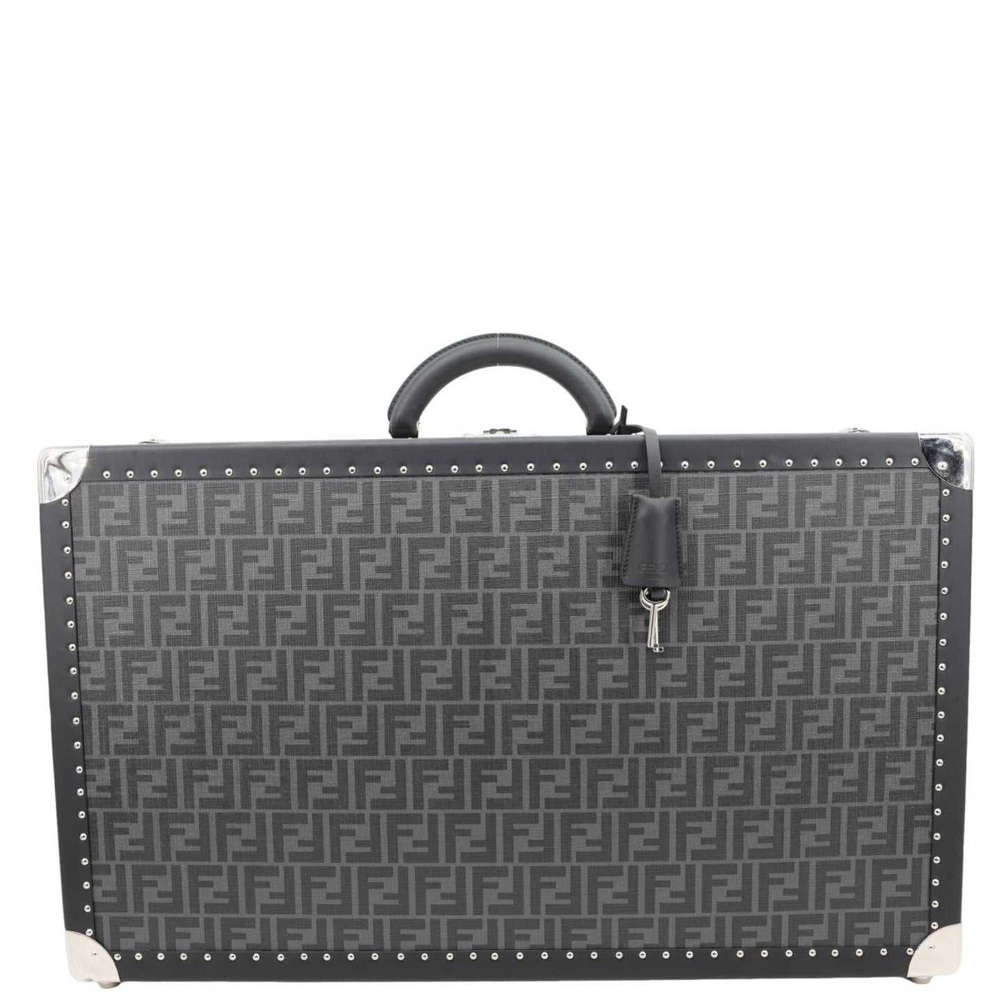 Fendi Ff Zucca Rigid Suitcase Grey Handbag Canvas Gray Large Travel Bag