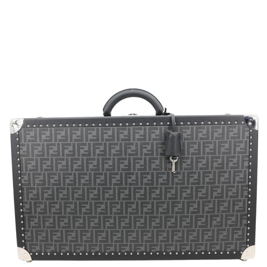 Fendi Ff Zucca Rigid Suitcase Grey Handbag Canvas Gray Large Travel Bag