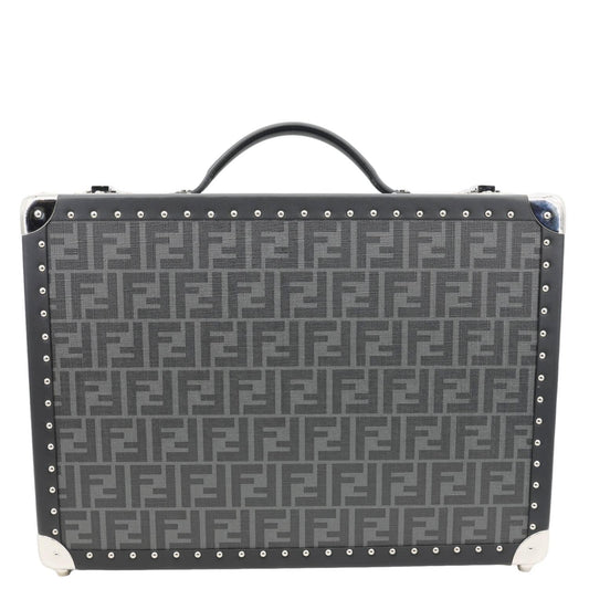 Fendi Ff Zucca Rigid Suitcase Grey Handbag Canvas Gray Medium Travel Bag