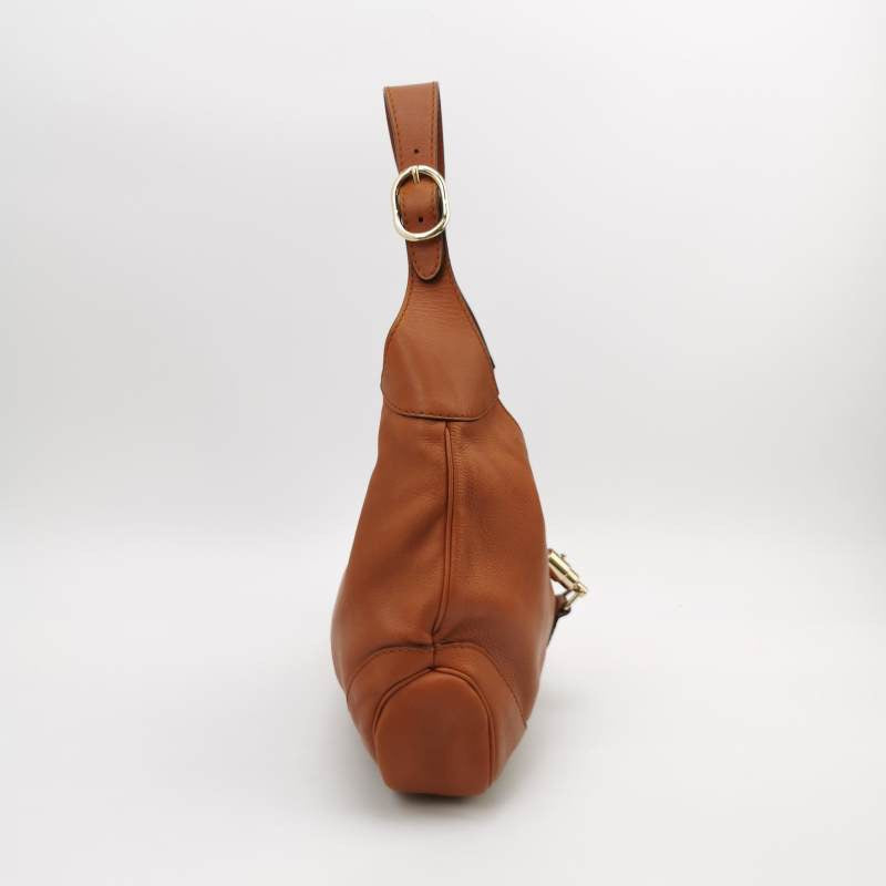 Gucci Jackie Soft Leather Brown Tan Medium Travel Bag