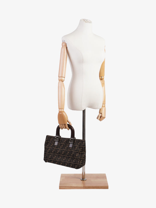 Fendi Zucca Tote Canvas Brown Tote Bag