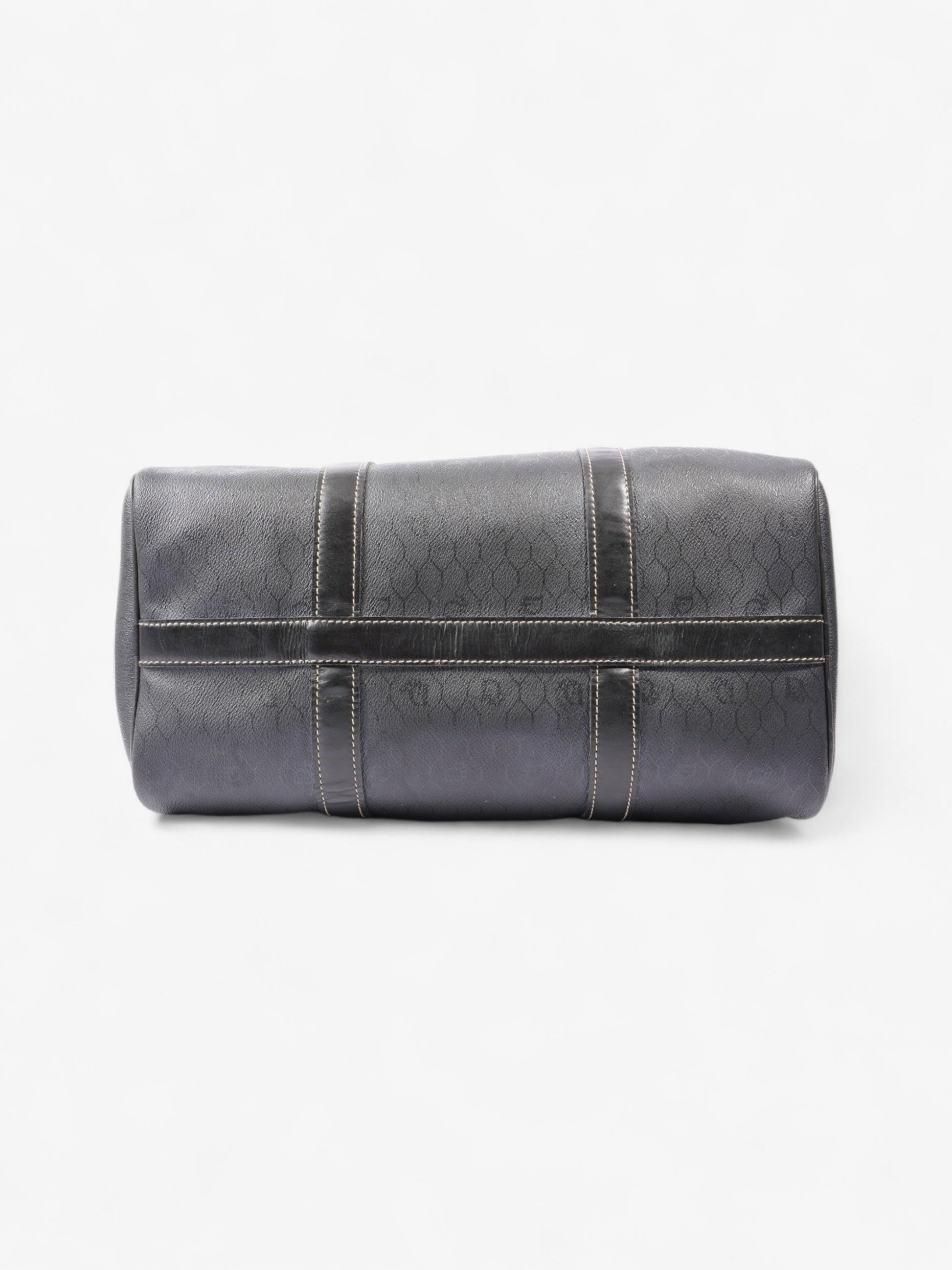 Dior Christian Boston Honeycomb Coated Travel Bag Canvas Black Mini