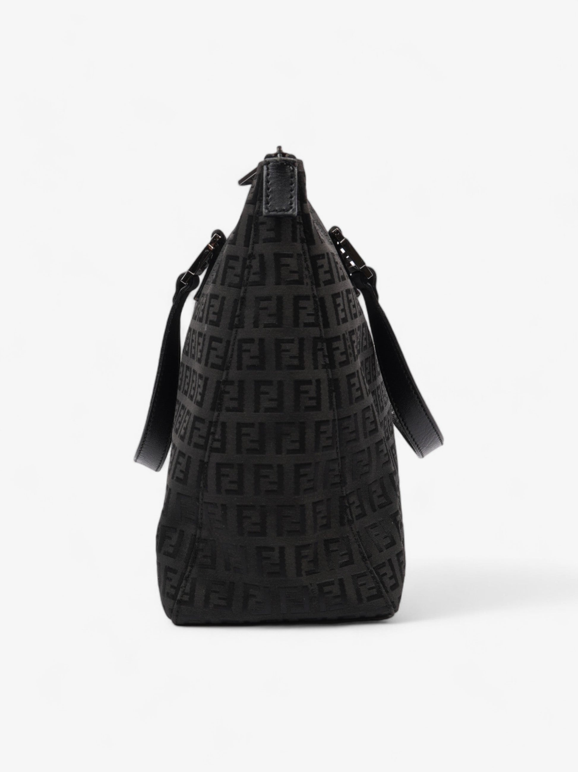Fendi Zucca Tote Canvas Black Shoulder Bag