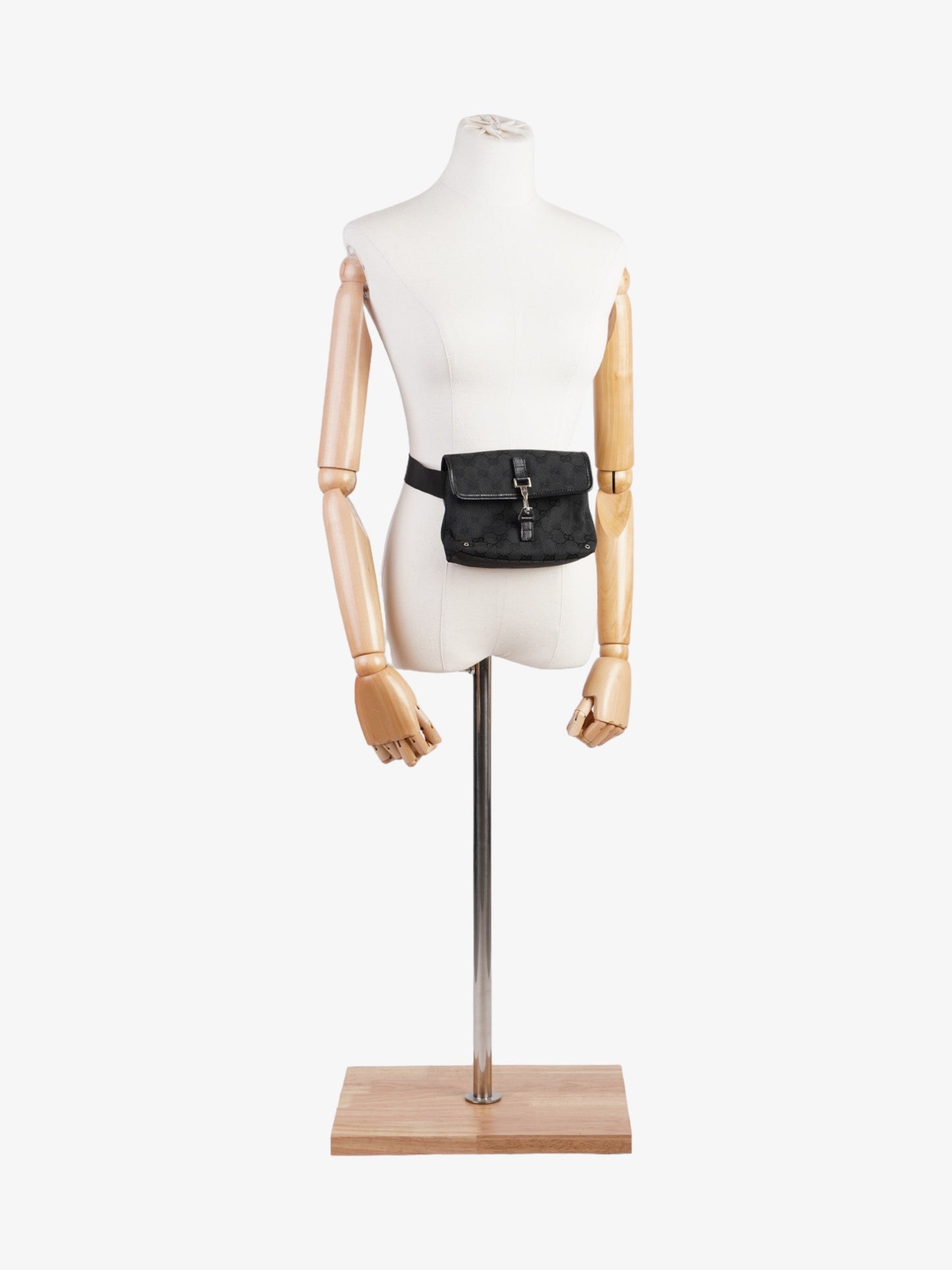 Gucci Jackie Belt Bag Canvas Black Accessory