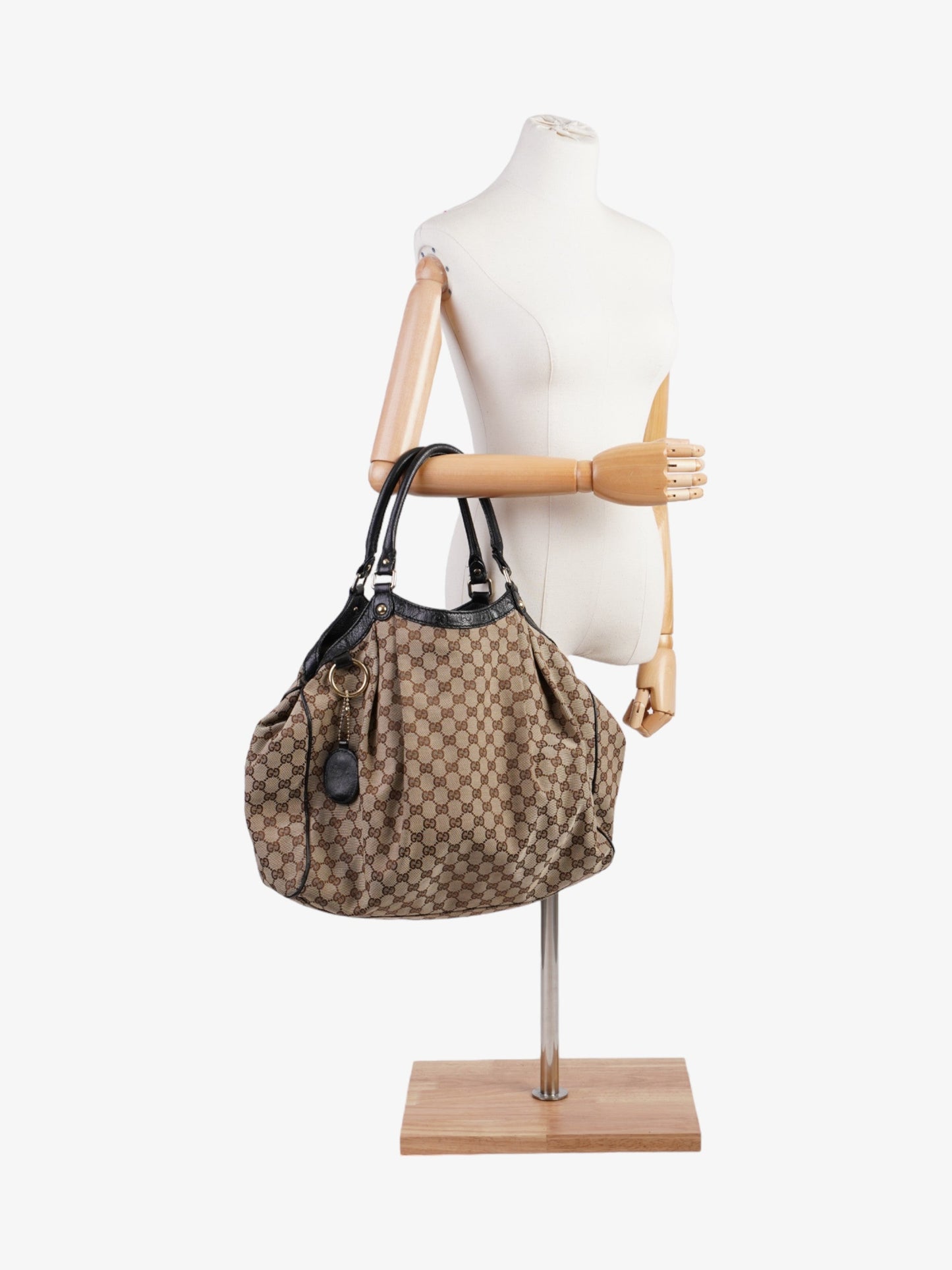 Gucci Sukey And Ebony Supreme Handbag Canvas Beige Travel Bag
