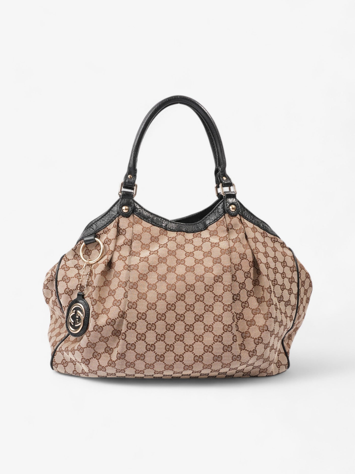 Gucci Sukey And Ebony Supreme Handbag Canvas Beige Travel Bag