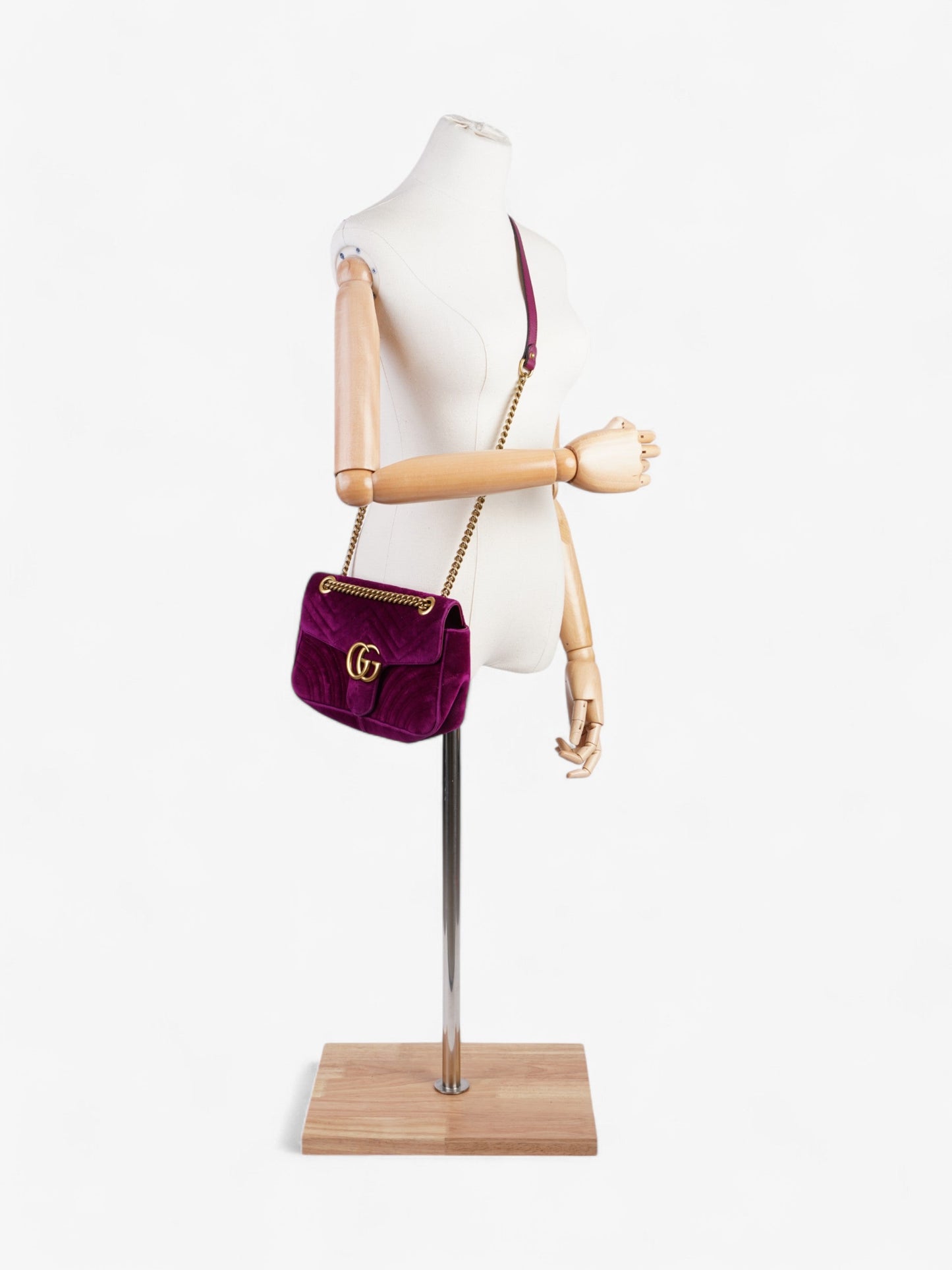 Gucci Marmont Purple Velvet Shoulder Bag Small Small 1